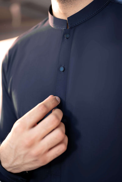 Stitched Shalwar Kameez (SPSB44) Navy Blue