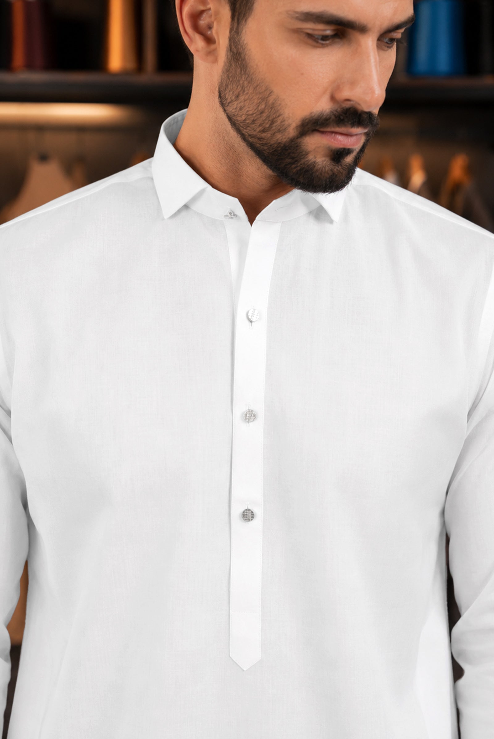 Stitched Shalwar Kameez (SCSB07) White