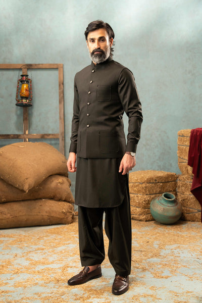 Dark Brown - Stitched Shalwar Kameez & Combo - SWSC01