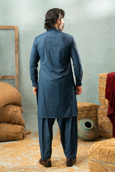 Royal Blue - Stitched Shalwar Kameez & Combo - SWSB14