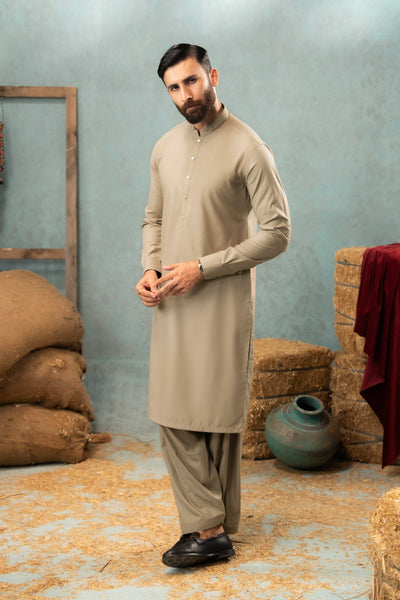 Khaki - Stitched Shalwar Kameez & Combo - SWSB08