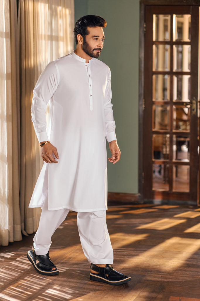 Stitched Shalwar Kameez (SPS26) White