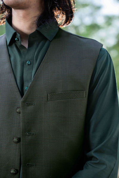 Classic men’s waistcoat in wine color crafted from imported blended fabric for formal wear