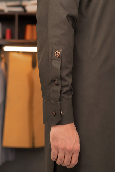 Stitched Shalwar Kameez (SPSC74) Dark Brown