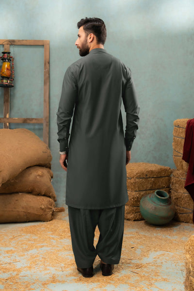 Dark Grey - Stitched Shalwar Kameez & Combo - SWSB05