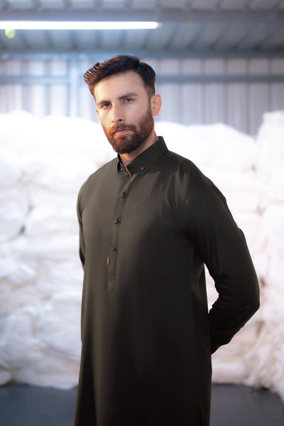 Stitched Shalwar Kameez (SPSC61) Dark Brown