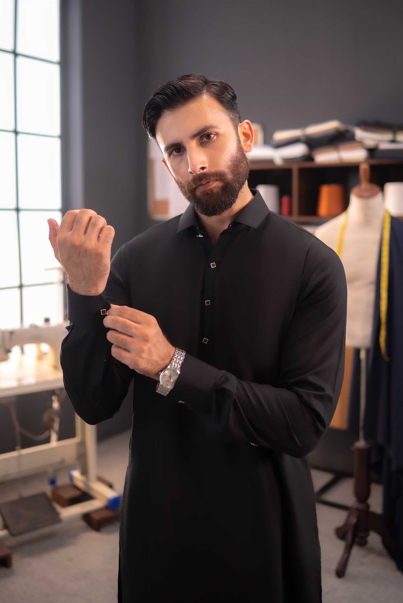 Stitched Shalwar Kameez (SPSC63) Black