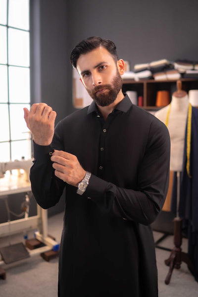 Stitched Shalwar Kameez (SPSC63) Black