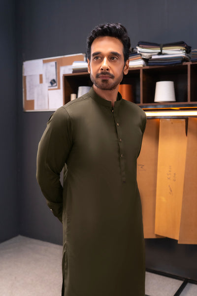 Stitched Shalwar Kameez (SPSB48) Brown