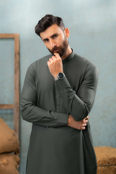 Dark Grey - Stitched Shalwar Kameez & Combo - SWSB05