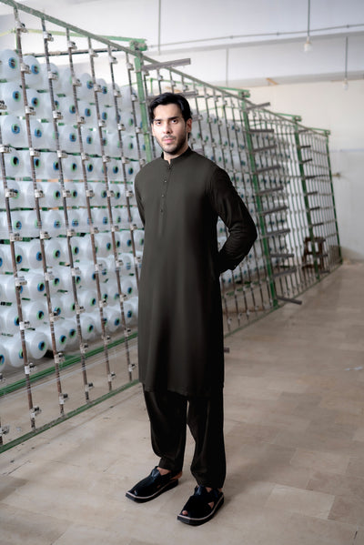 Stitched Shalwar Kameez (SPSB51) Dark Brown