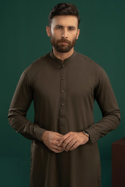 Brown - Stitched Shalwar Kameez - SWSB07