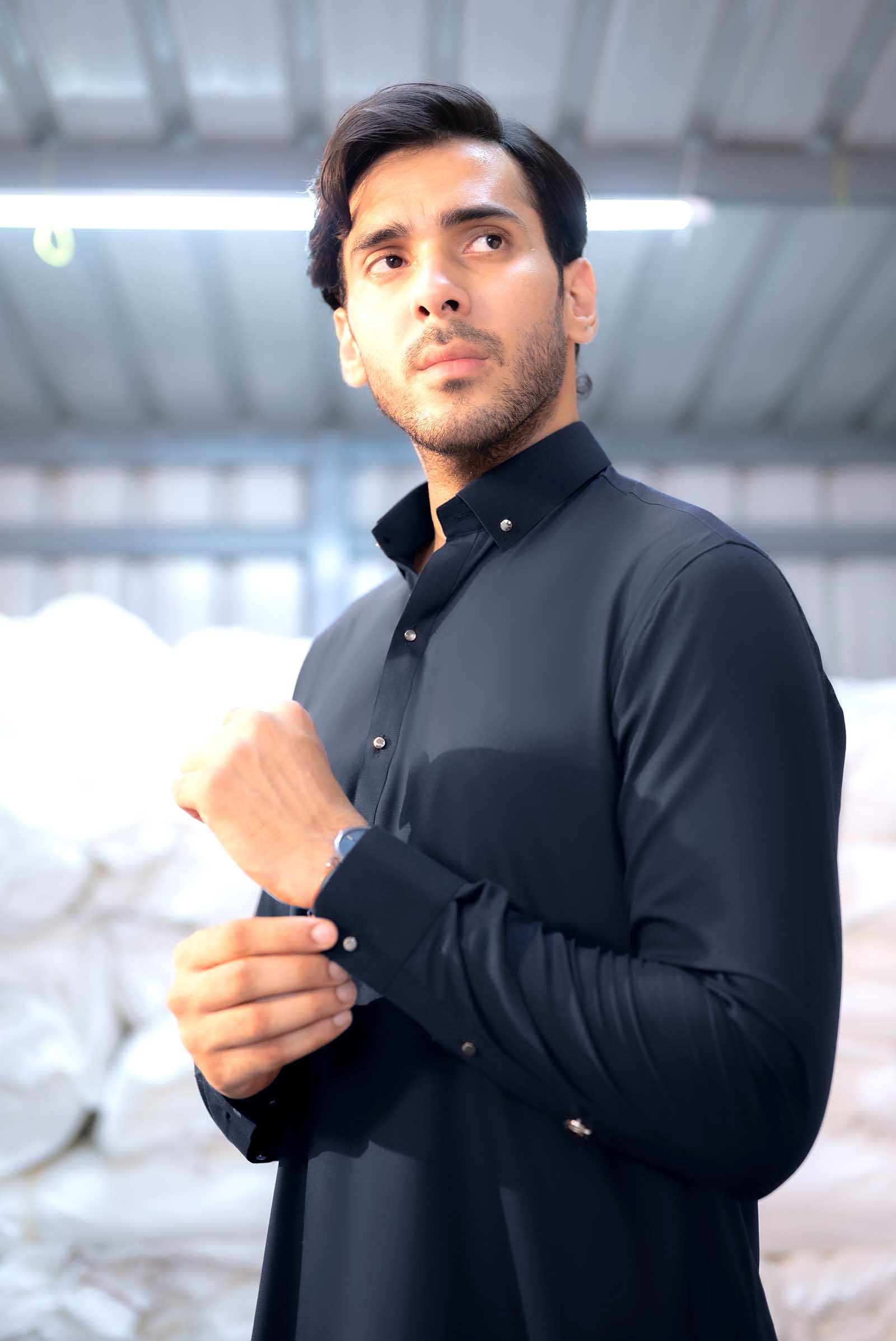 Stitched Shalwar Kameez (SPSC64) Navy Blue