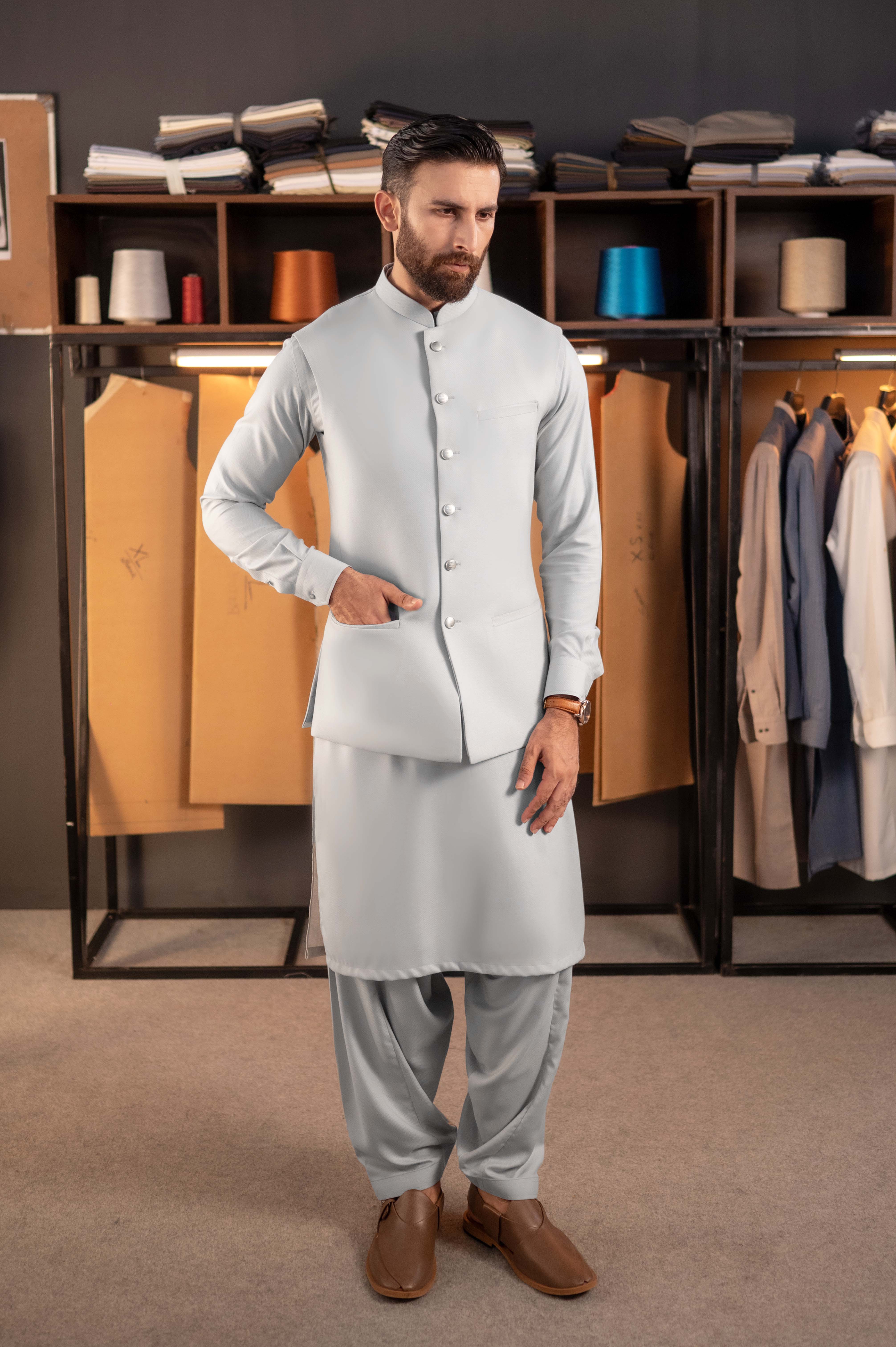 Waist Coat - Silver Grey (NWCS54)