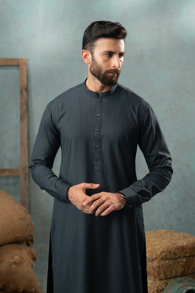 Dull Blue - Stitched Shalwar Kameez & Combo - SWSB15