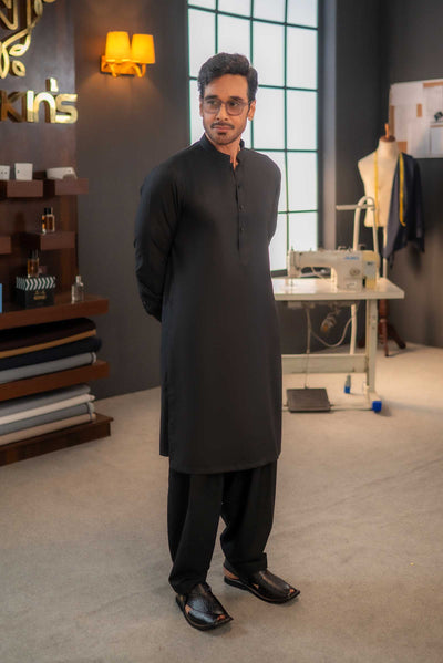 Stitched Shalwar Kameez (SPSB53) Black