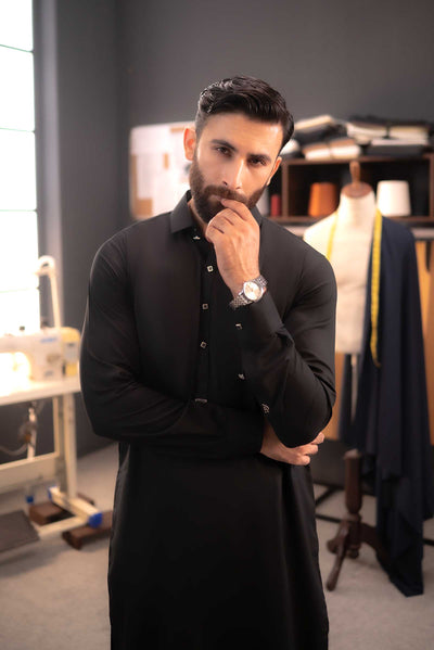 Stitched Shalwar Kameez (SPSC63) Black