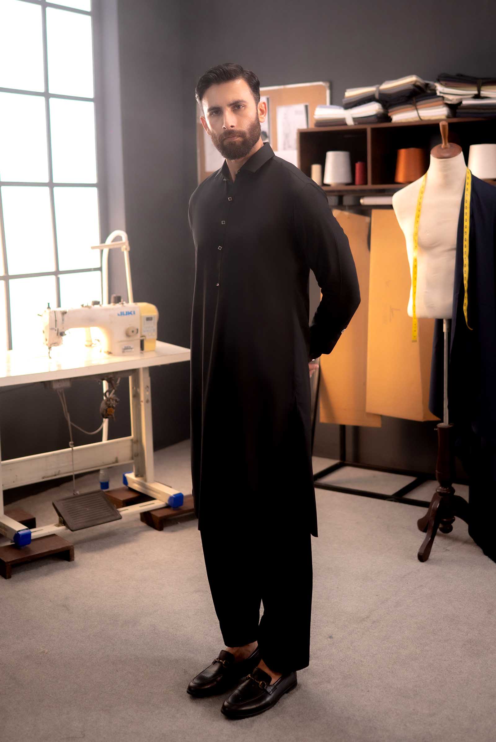 Stitched Shalwar Kameez (SPSC63) Black