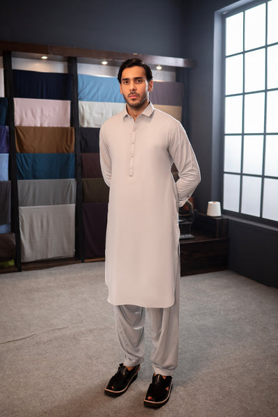 Stitched Shalwar Kameez (SPSC57) Silver Grey
