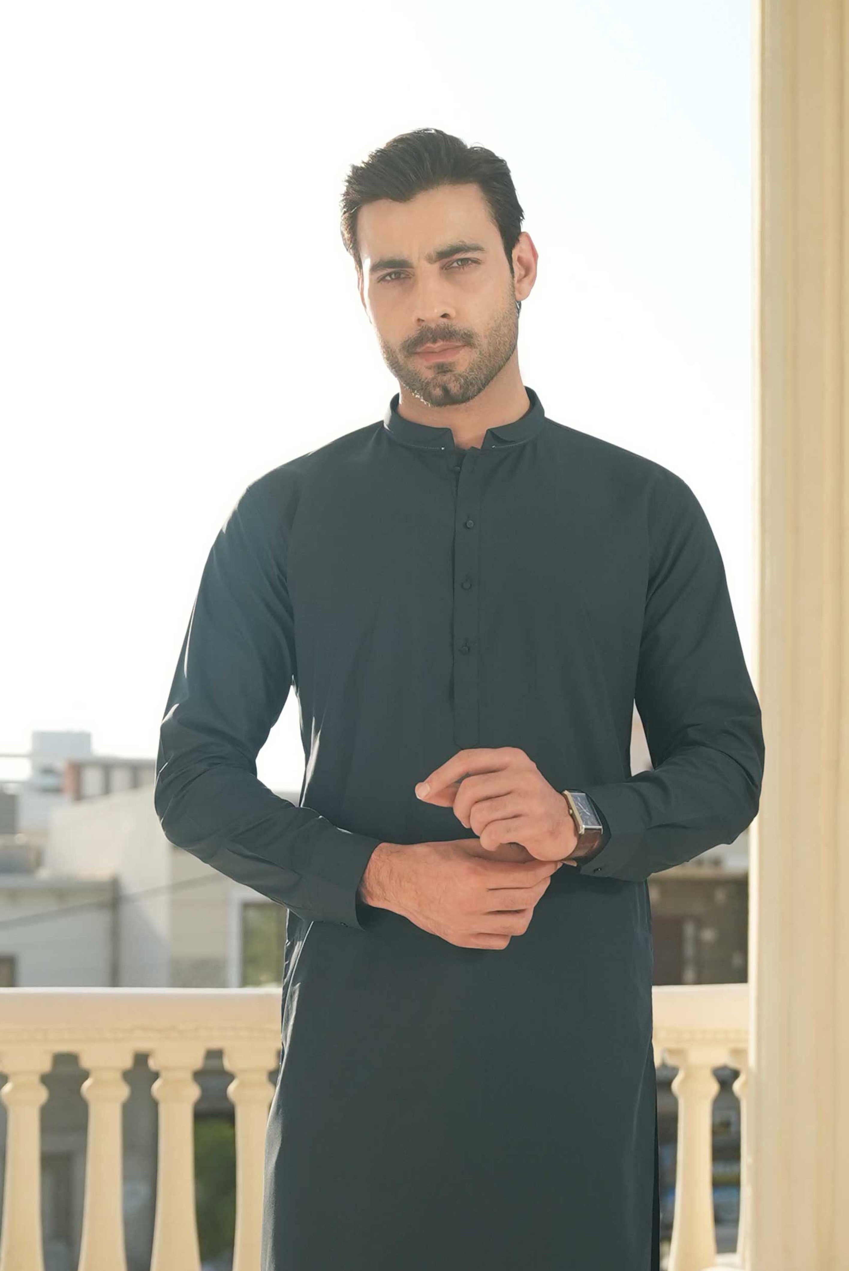 Stitched Shalwar Kameez (SPSB06) Dark Grey