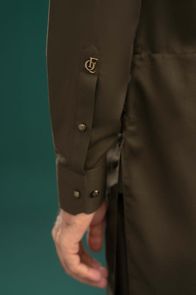 Dark Brown - Stitched Shalwar Kameez - SWSB24