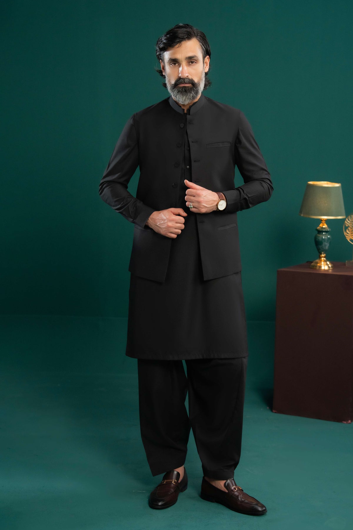 Black - Waist Coat - NWCS09