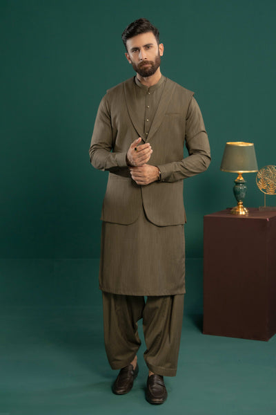 Brown - Stitched Shalwar Kameez & Combo - SWSB12
