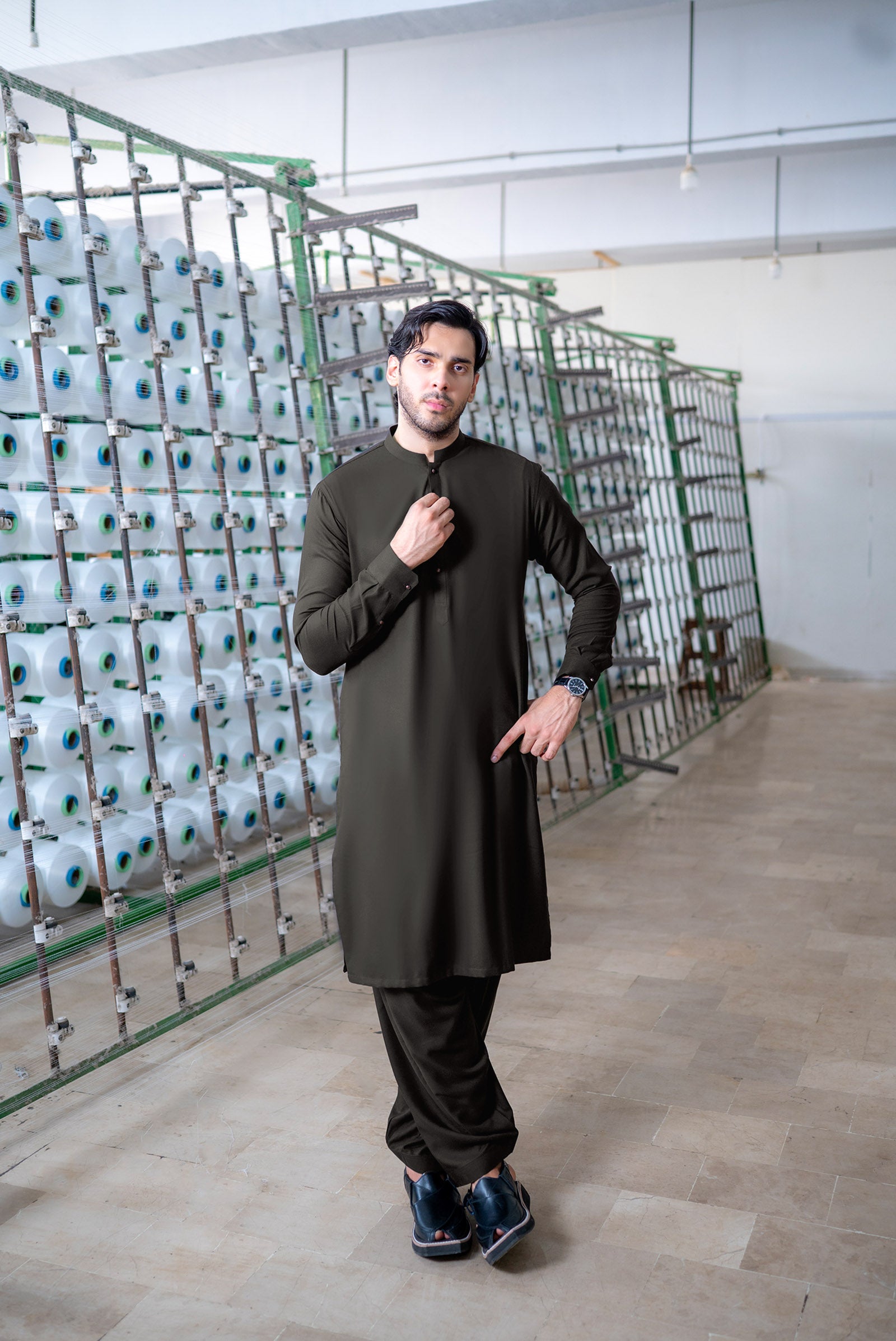 Stitched Shalwar Kameez (SPSB51) Dark Brown