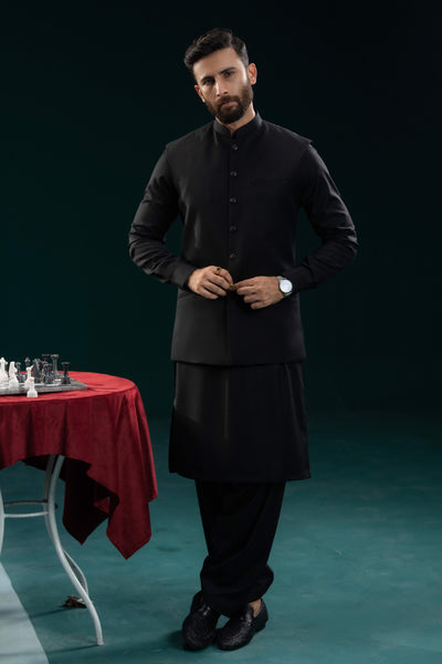 Black - Waist Coat - NWCS11
