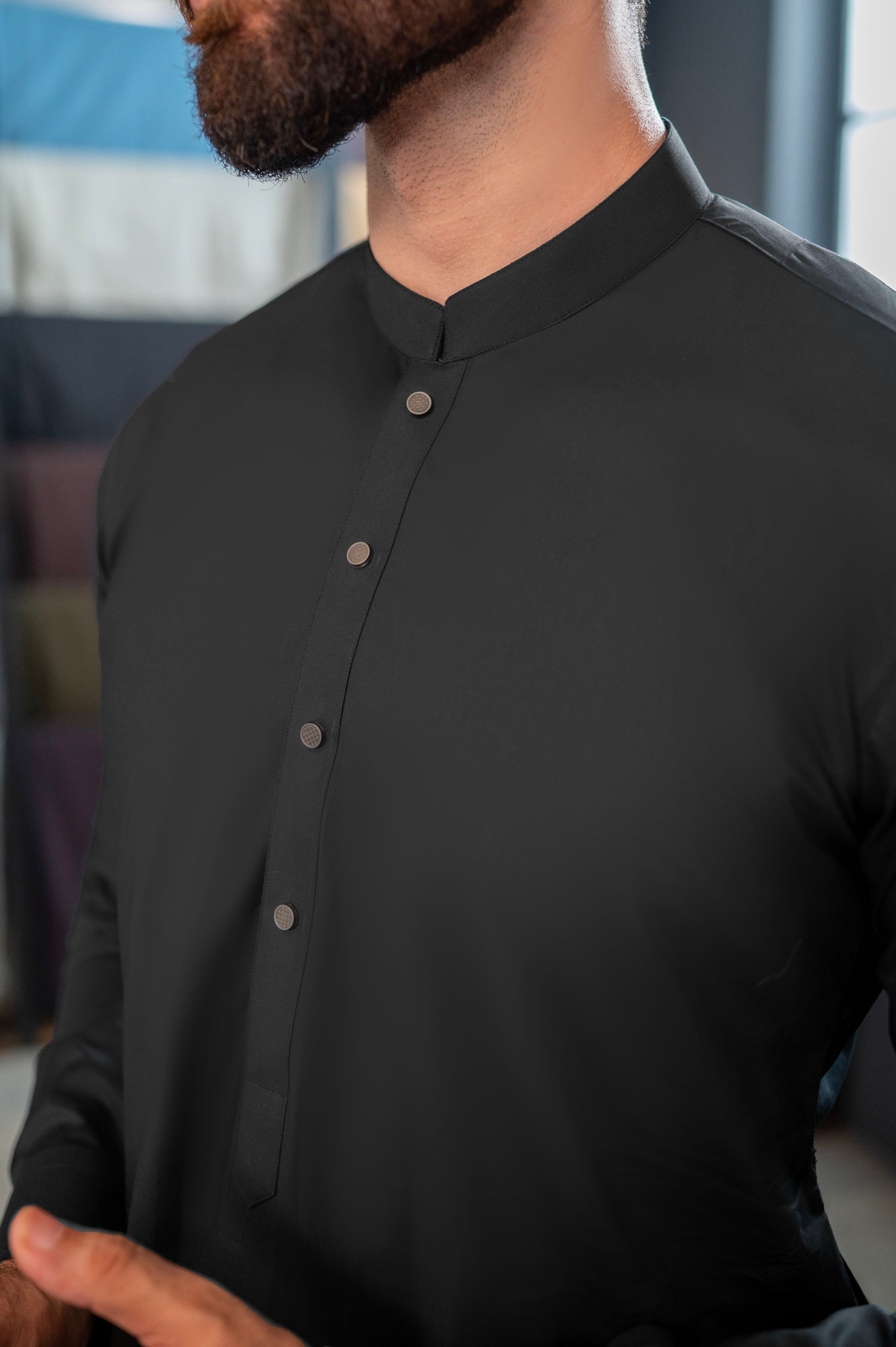 Stitched Shalwar Kameez (SCSB04) Black