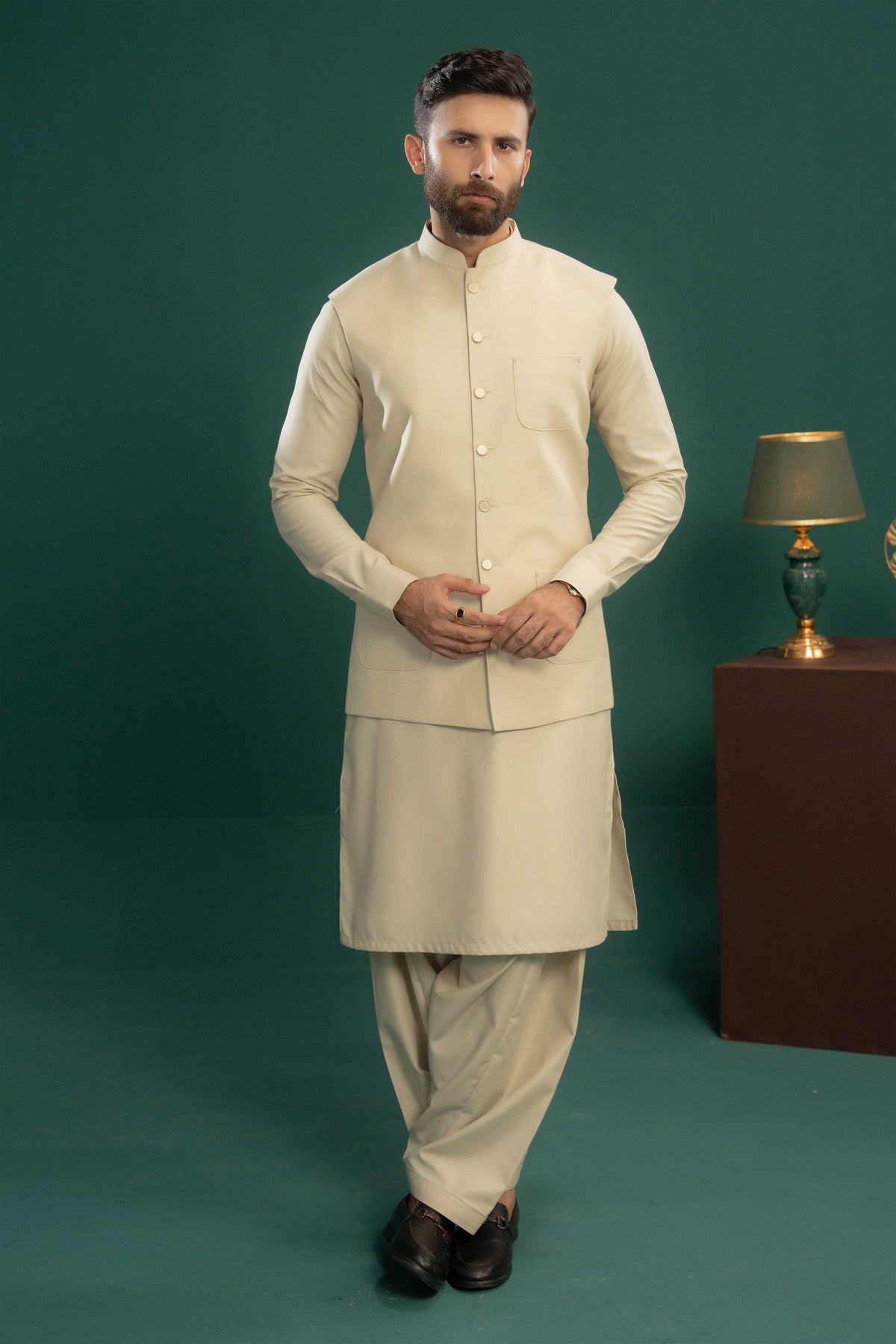 Beige - Stitched Shalwar Kameez & Combo - SWSB06