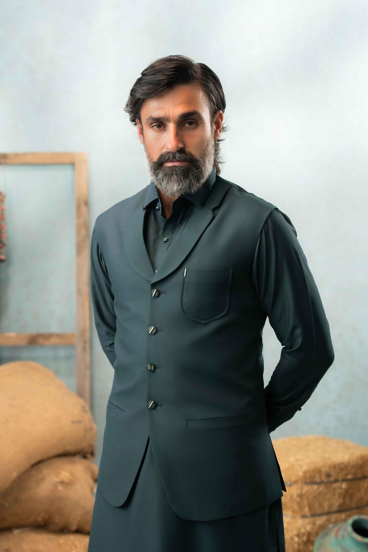 Green - Waist Coat - NWCS03