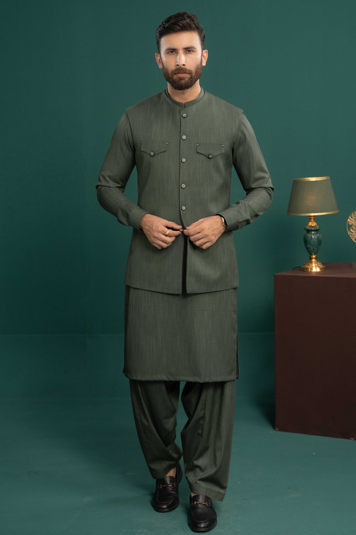 Green - Stitched Shalwar Kameez & Combo - SWSB13