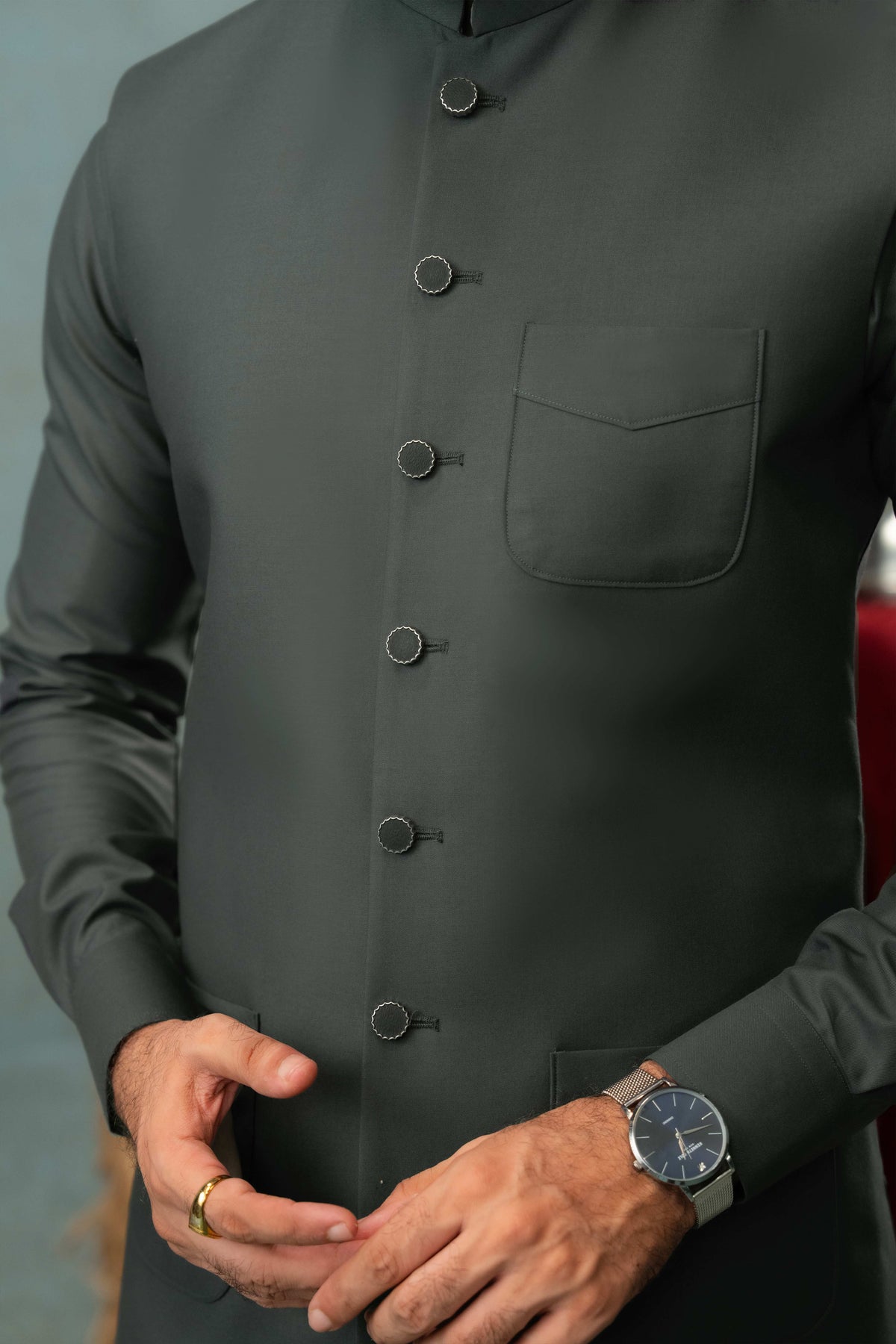 Dark Grey - Stitched Shalwar Kameez & Combo - SWSB05