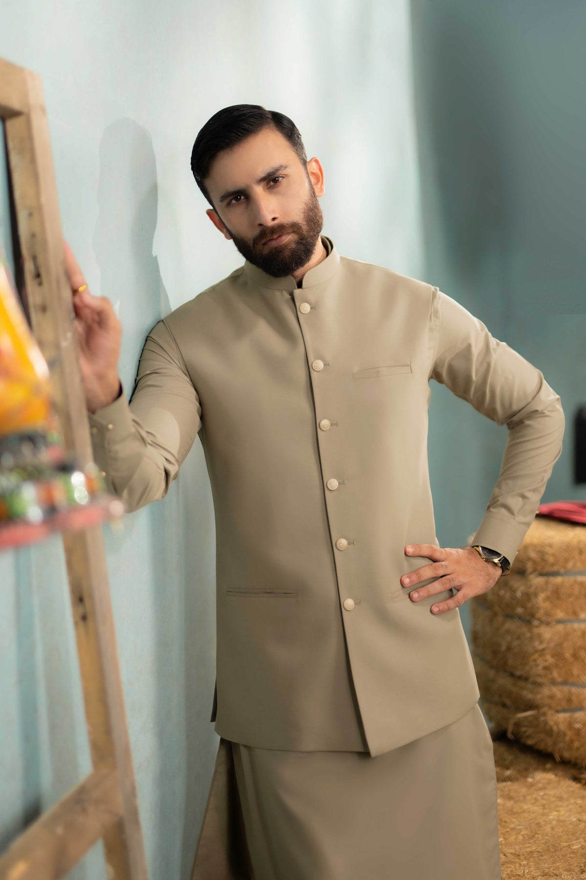 Khaki - Stitched Shalwar Kameez & Combo - SWSB08