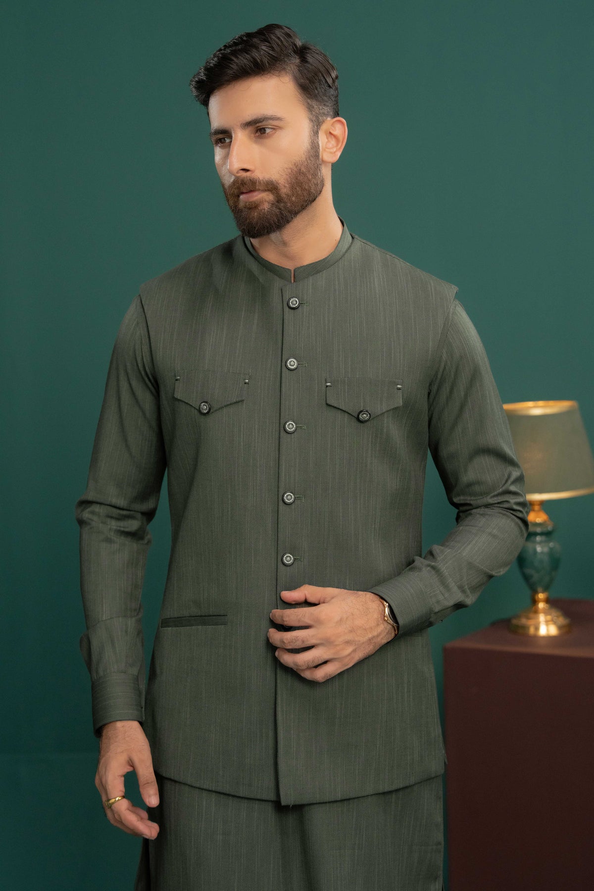 Green - Stitched Shalwar Kameez & Combo - SWSB13