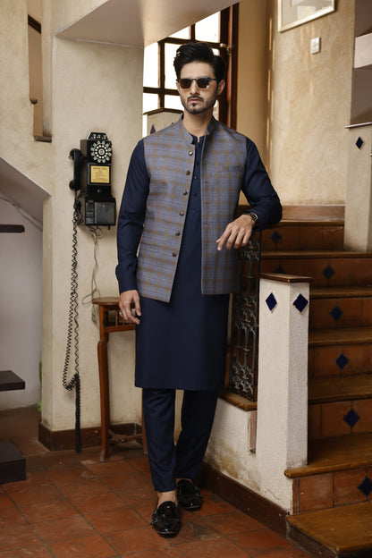 Suiting Fabric 18 - (Blue) 2.25 Mtr