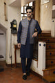 Rang-e-Mehfil 18 - 3Pc Suiting (Navy Blue)