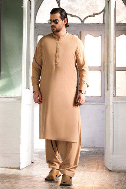 Stitched Shalwar Kameez (SPS67) Camel