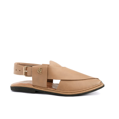 Beige Leather Peshawari Sandal - PMC29