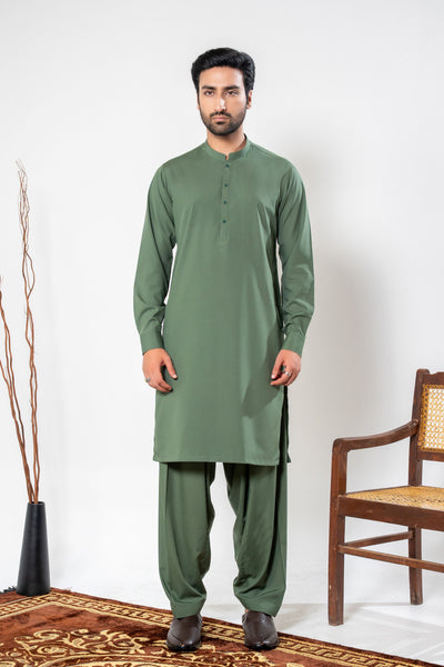 Stitched Shalwar Kameez (SPS73) Basil Green
