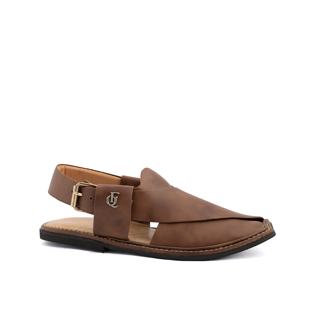Brown Matte Leather Peshawari Sandal - PMC24