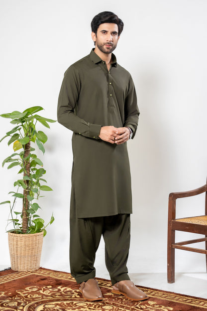 Stitched Shalwar Kameez (SPS74) Dark Brown