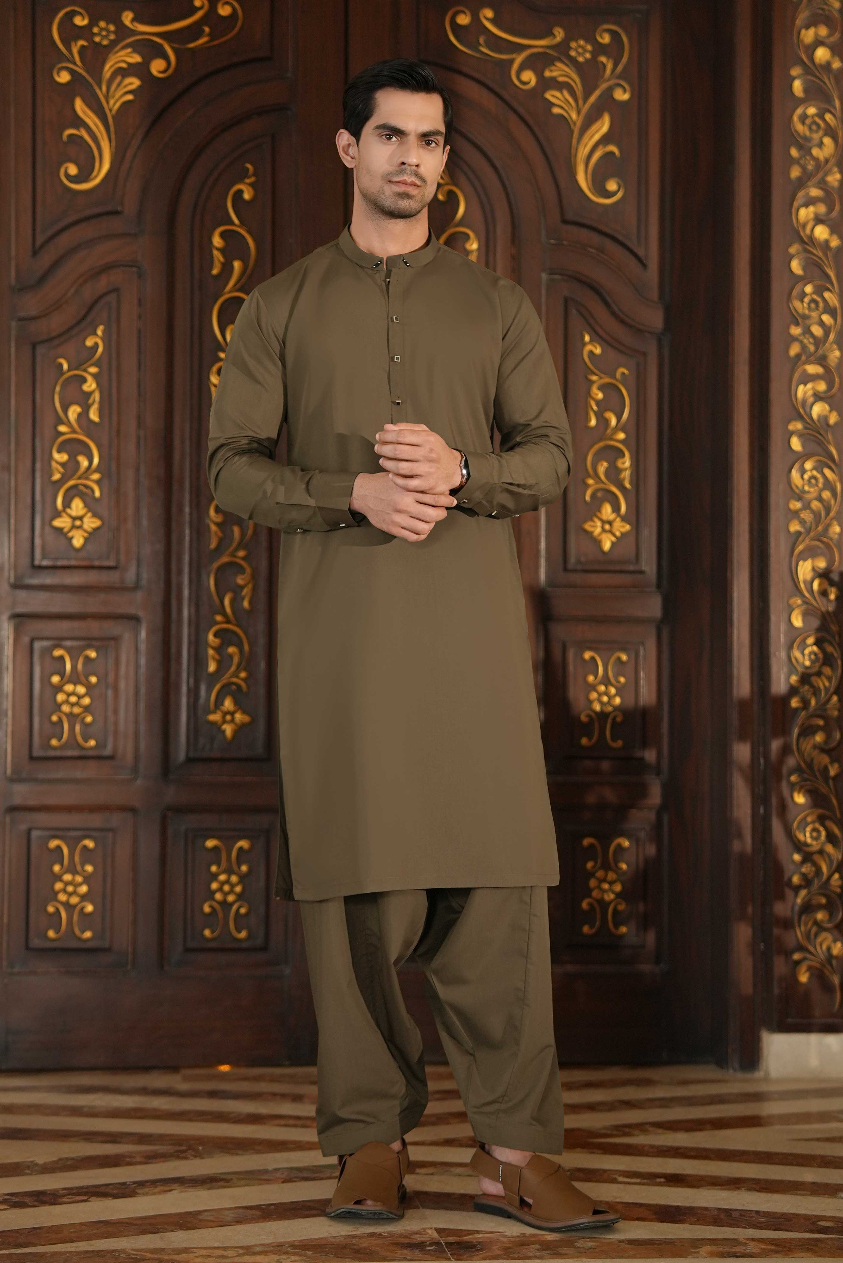Stitched Shalwar Kameez (SPSB08) Gold