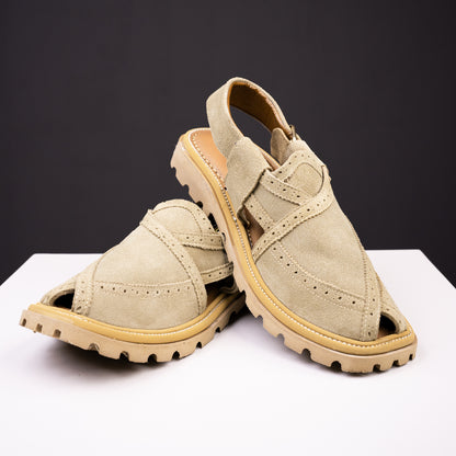 Peshawari Sandal - Camel (Suede Leather) (PMC06)