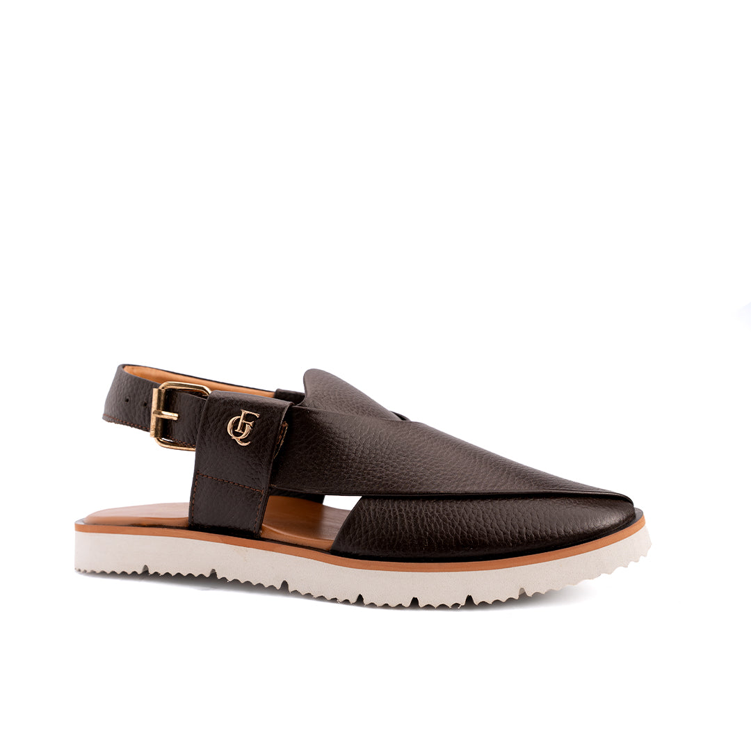 Dark Brown Leather Peshawari Sandal - PMC33