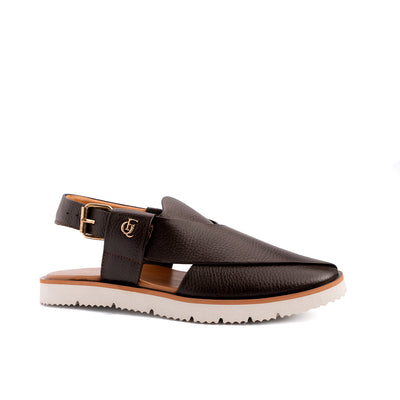 Dark Brown Leather Peshawari Sandal - PMC33