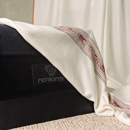 100% Woolen Shawl - 007 | Cream