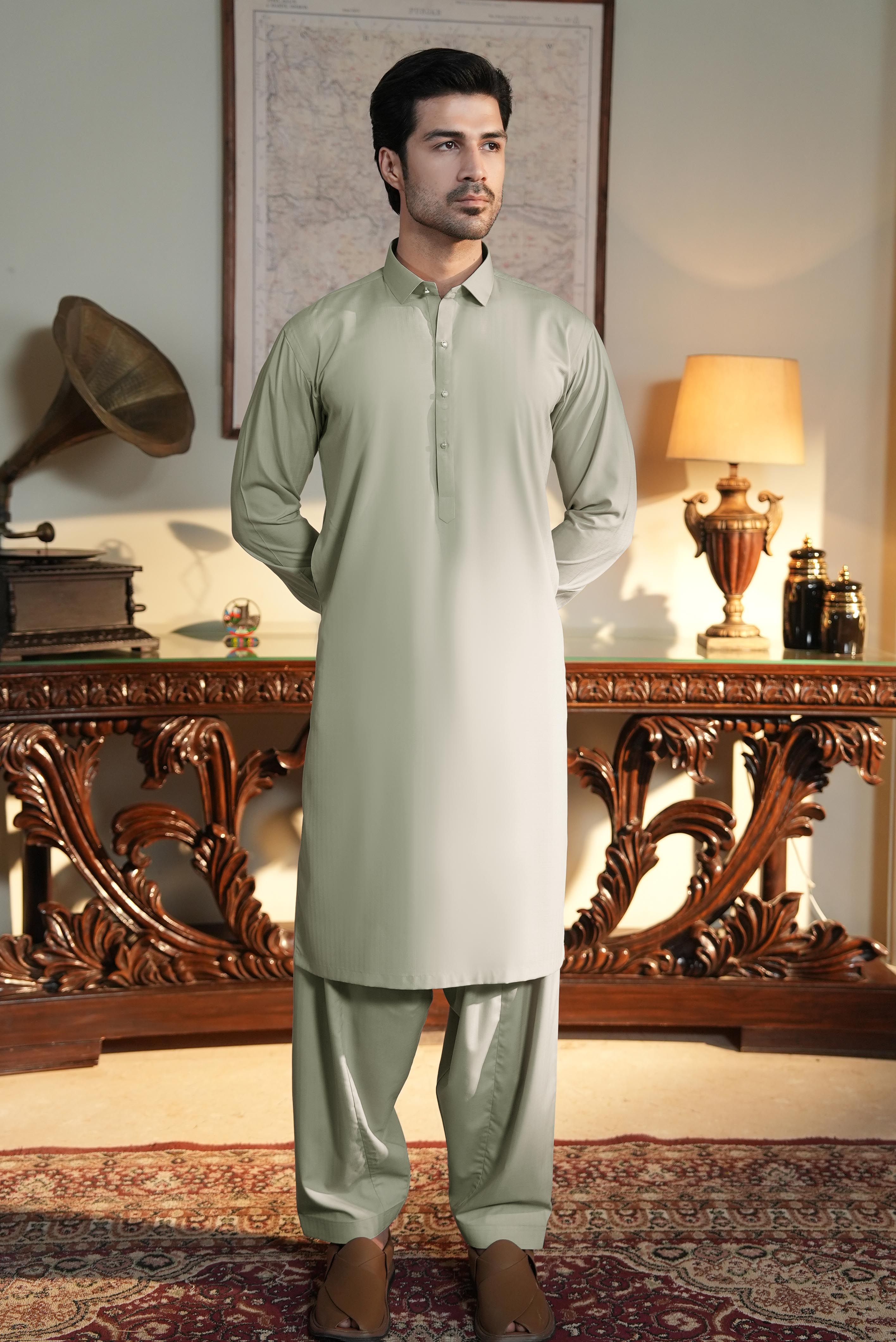 Stitched Shalwar Kameez (SPSC21) Pistachio