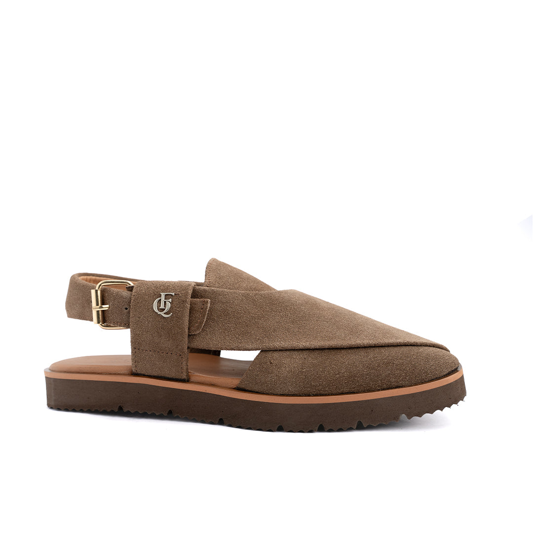 Brown Suede Leather Peshawari Sandal - PMC11